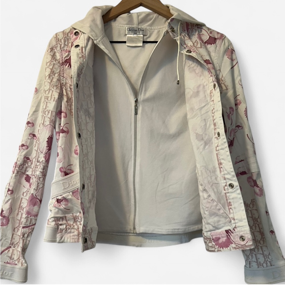 Christian Dior Boutique Paris Y2K Cherry Blossom Monogram Hooded Jacket US 6 - Picture 3 of 8